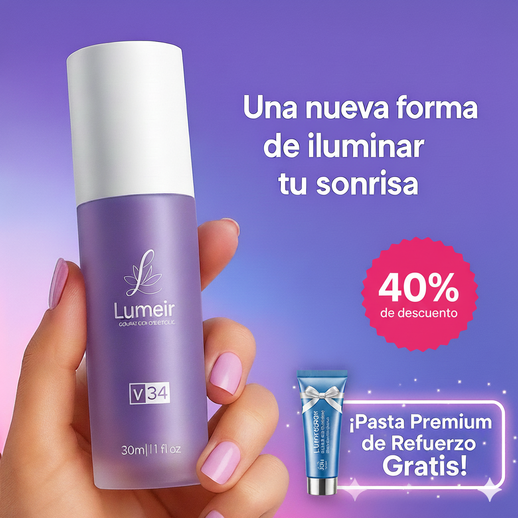 Gel V34 - Blanqueamiento Dental + Pasta con ácido hialurónico (GRATIS)